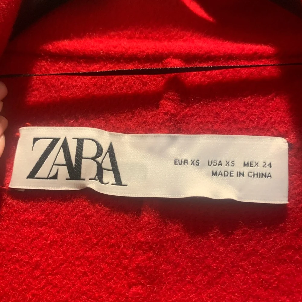 NWOT Zara Women's Red Double-Breasted Coat - Picture 4 of 13